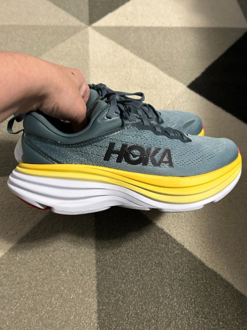 Hoka One One Bondi 8 Running Sneakers Goblin Blue Mountain Spring Men's Size 8D